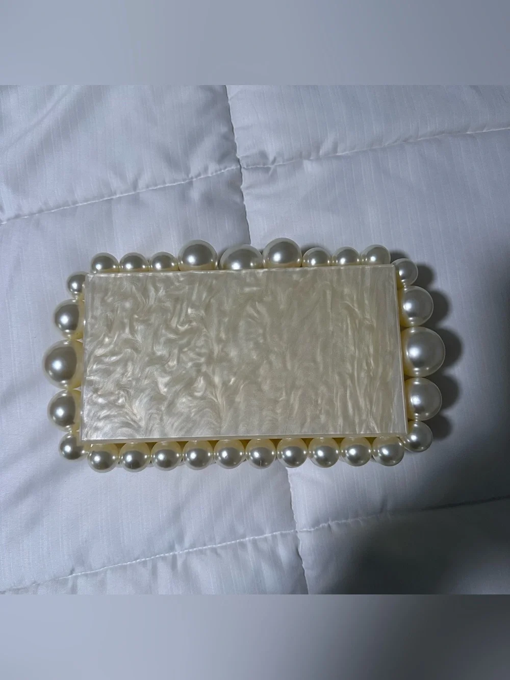 Marble look handcrafted resin Clutch